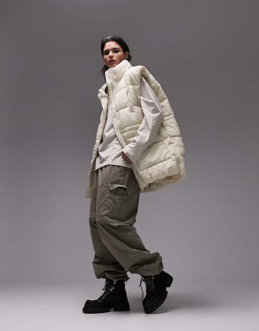 Topshop cream best sale puffer jacket