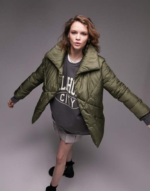 Topshop green puffer outlet jacket