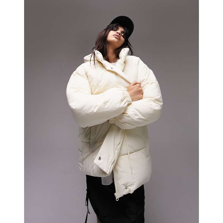 Puffer jacket cheap elastic waist