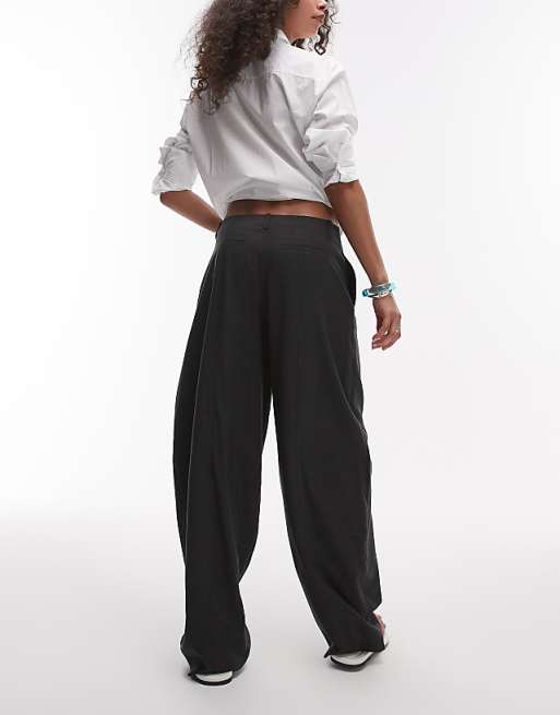 Topshop mid rise balloon leg clean waistband tapered pants Topshop mid rise balloon leg clean waistband tapered pants