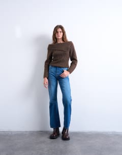 Mid rise bootcut jean in mid blue