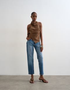Mid rise comfort straight jean in vintage blue