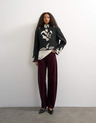 Topshop Mid Rise Cord Pull On Barrel In Multi