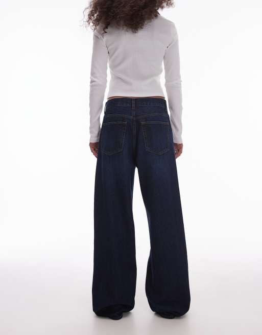 Topshop mid rise loose fit jean in rich indigo, 2 of 5