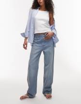 Topshop Ember low wide jean in bleach