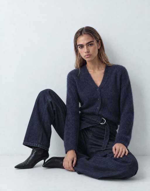 Topshop mid rise overlap barrel jean in sulphur blue, 6 of 10
