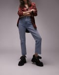 [Topshop] Topshop mid rise straight cropped jeans in bleach-Blue W26 L32 Bleach