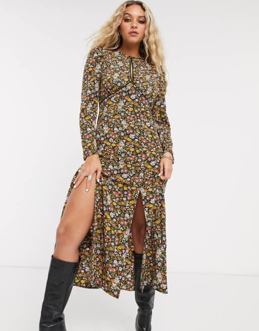 Topshop split deals midi dress