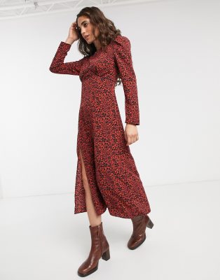 topshop red long dress