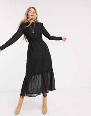 topshop long black dress