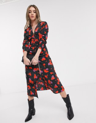 Topshop spot outlet midi dress