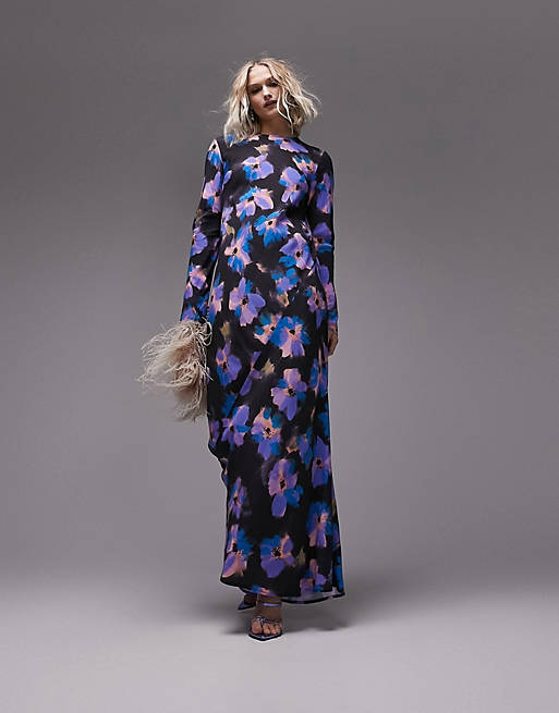 Topshop Midi-jurk wolwit-donkerblauw Mode Jurken Midi-jurken 