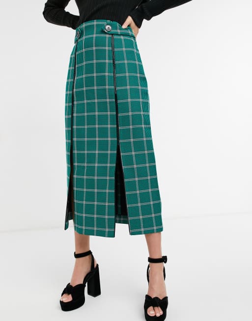 Green midi 2024 skirt topshop