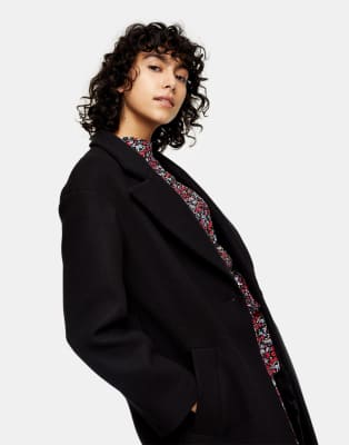 topshop tailored coat in black