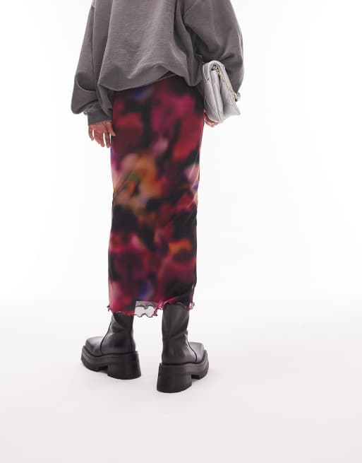Topshop - Midinederdel i multifarvet, 3 af 4