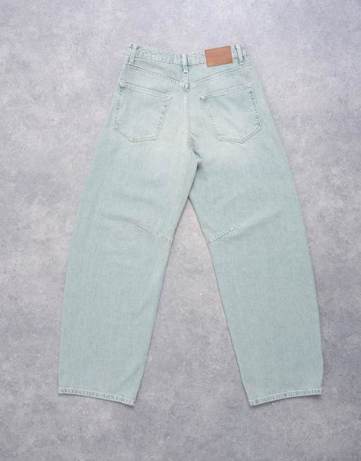 Topshop – Miętowozielone jeansy barrel ze średnim stanem, 7 z 7
