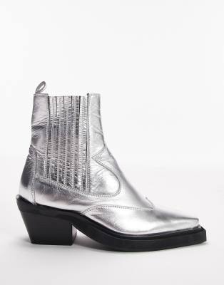 silver boots topshop