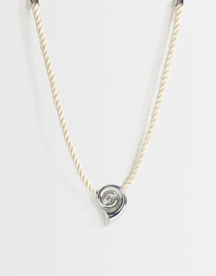 Topshop Mika Rope Choker With Shell Pendant In Neutral