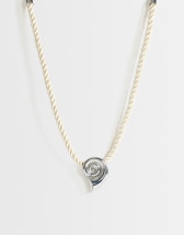 Topshop Mika rope choker with shell pendant in off white and silver