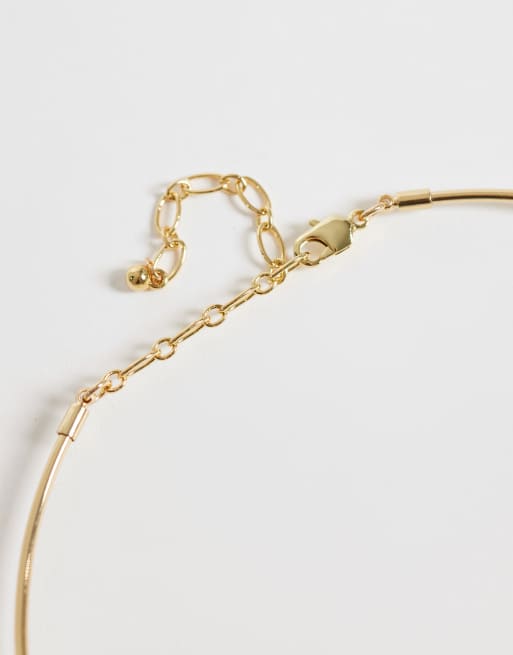 Topshop Mila choker necklace with cream and chocolate stones, 3 of 4