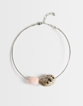 Topshop Mila choker necklace with pink and dalmatian stones