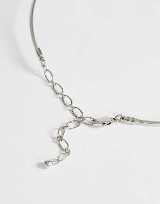 Topshop Mila choker necklace with pink and dalmatian stones, 4 of 4