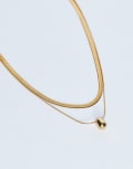 [Topshop] Topshop Mila waterproof stainless steel 2 pack of snake chain necklaces in gold One Size GOLD
