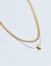 Topshop Mila waterproof stainless steel 2 pack snake chain necklace in gold