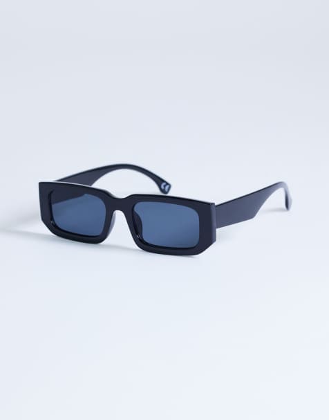 Topshop – Milan – Rechteckige Sonnenbrille in Schwarz - view 1