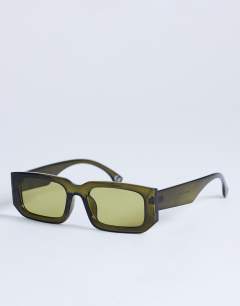 Milan rectangle sunglasses in olive green