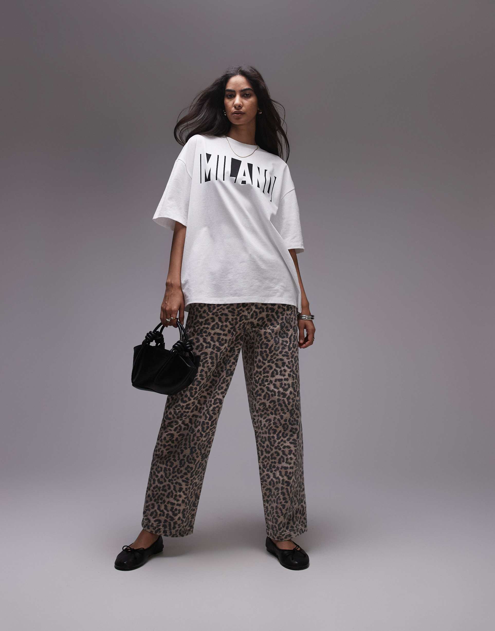 topshop milano graphic tee in white