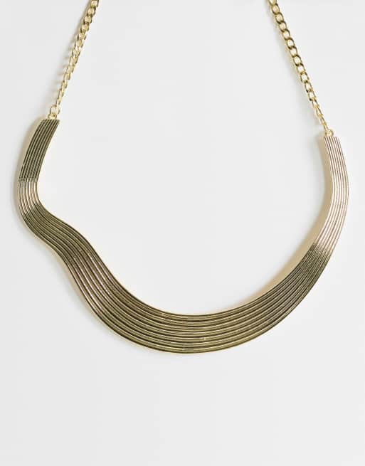 Topshop Miles collana choker statement color oro, 2 di 4