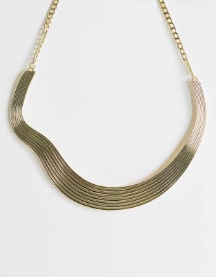 Topshop Miles Statement Choker Necklace In Gold