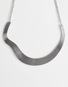 Miles statement choker necklace in silver
