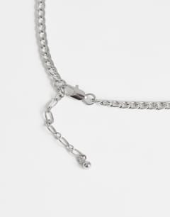 Model wearing Miles statement choker necklace in silver