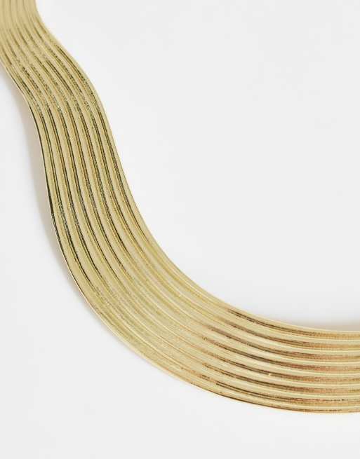 Topshop Miles statement-chokerhalsband i guld, 4 av 4