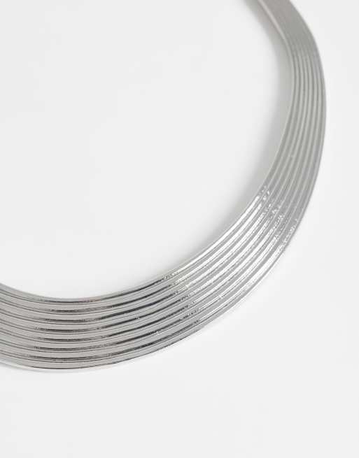 Topshop Miles statement-chokerhalsband i silver, 4 av 4