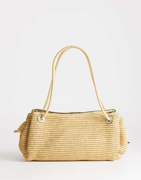 Topshop - Miller - Borsa da spalla grande in paglia colore neutro - view 1