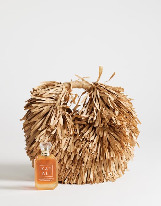Topshop Milo medium straw fringe grab bag in natural, 2 of 4