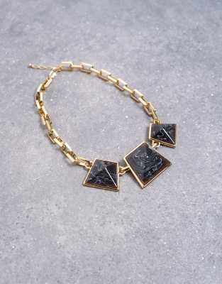 Topshop Milo Statement Necklace In Black