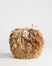 Topshop Milo straw fringe grab bag in natural