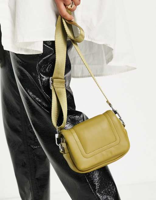 mini bagged pu crossbody in green ASOS