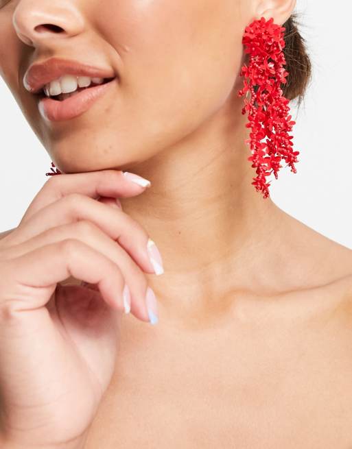 Red store earrings asos