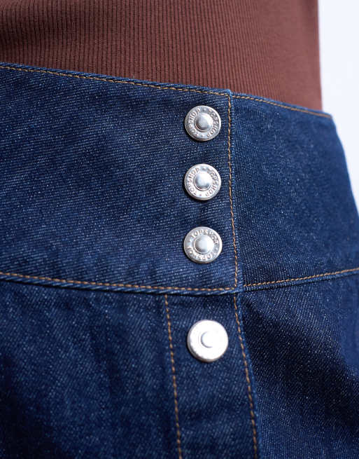 Topshop – Mini-Jeansrock in Indigoblau mit Knopfleiste und Rinse-Waschung, 5 von 5