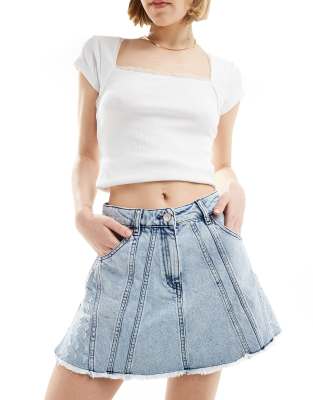 Thumbnail - Topshop - Mini-Jeansrock in Indigoblau-Lila