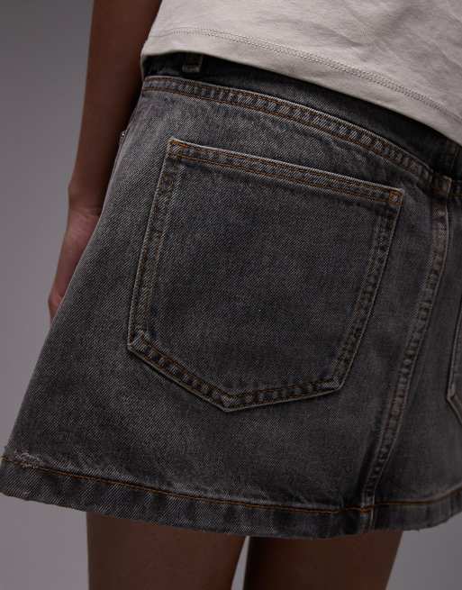 Mini-jupe Topshop En Jean - Ligne A - Taille 10 - Bleu - Occasion Très Bon état