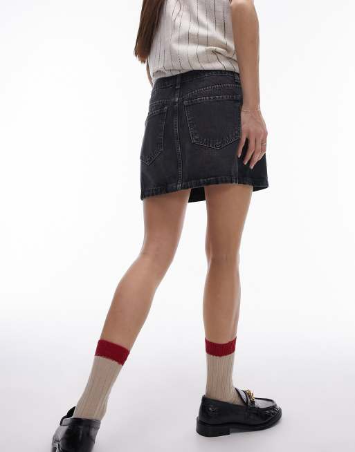 Topshop - Mini-jupe en jean - Noir délavé, 4 de 5