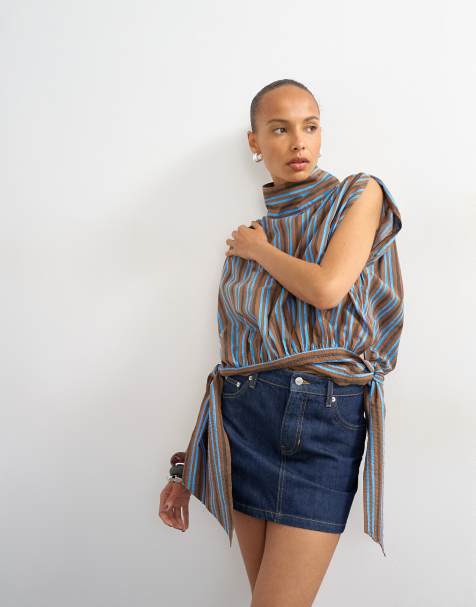 Topshop mini-jupe en jean pelmet indigo rinse - view 1