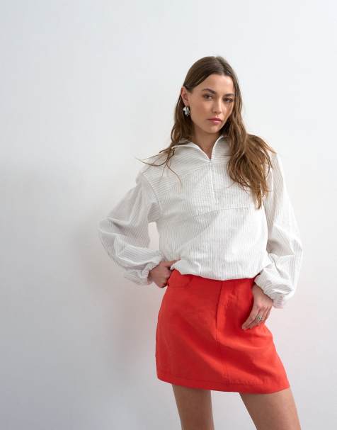 Topshop - Mini-jupe ultra douce en cupro - Rouge - view 1