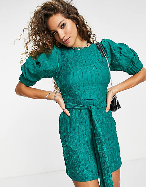 Topshop Mini-jurk groen feest stijl Mode Jurken Mini-jurken 